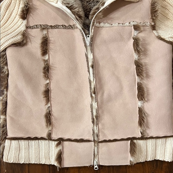 Parkhurst Outdoor Edition Faux Suede & Faux Fur Tan & Cream Jacket Size Small - Picture 4 of 9